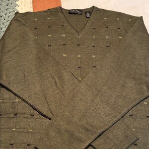 Olive Green V-Neck Sweater